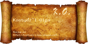 Kostyál Olga névjegykártya