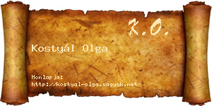 Kostyál Olga névjegykártya