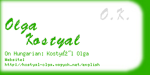 olga kostyal business card